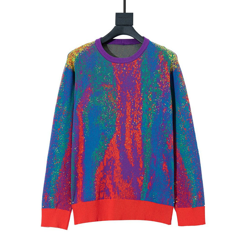 

2020SS Winter Pullover Men Sweater Coat Fashion Jacquard O Neck Sweater Long Sleeve Mens High Quality Sweatshirt Size XS, Multicolor