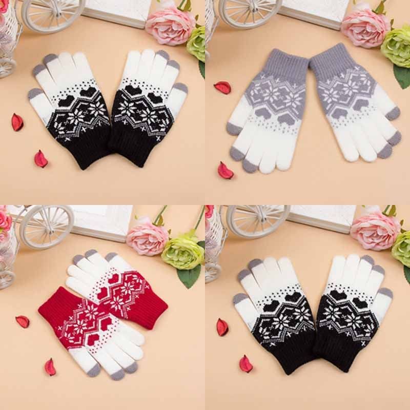 

Hot Touch Screen Gloves Women Girl Stretch Knit Mittens Winter Warm Fashion Gloves New Arrival