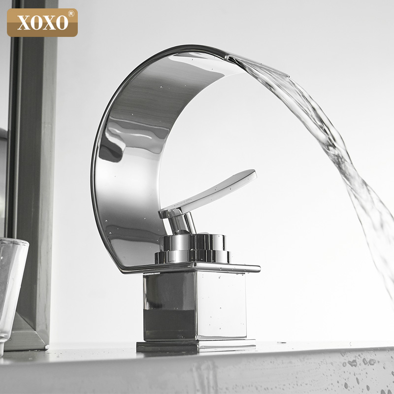 

XOXO Basin Faucet Cold and Hot Water Waterfall Bathroom Faucet Single handle Basin Mixer Tap Deck Mount Torneira 21025