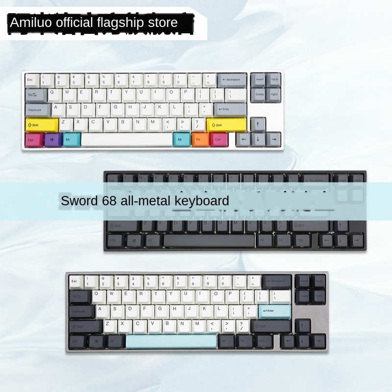 

Varmilo Sword 68 Metal Mechanical Keyboard Dawn/Anyk Cherry Red Shaft Anodized