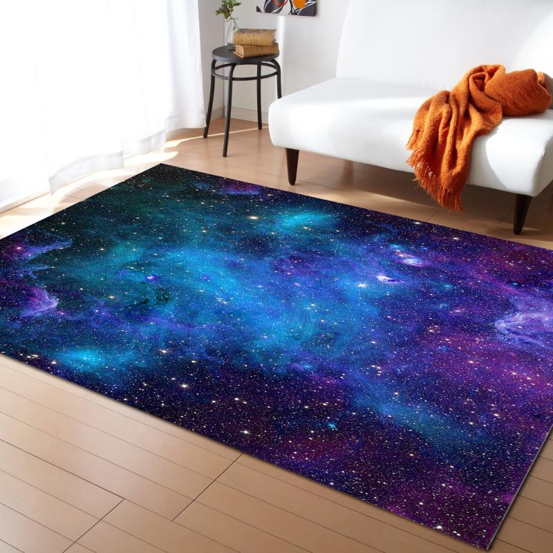 

Starry Sky Space Universe Pattern Carpets for Living Room Bedroom Area Rug Kids Room Play Mat 3D Printed Home Large Carpet, As pic