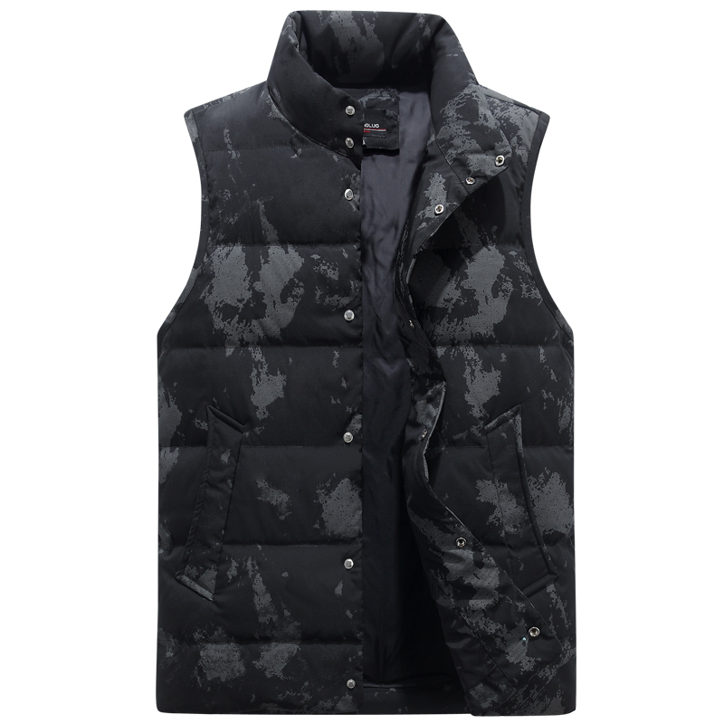 

7 Color Large Size Winter Down Vest Men Body Warmer Thickened Autumn Sleeveless Jackets Male Casual Work Waistcoat Plus Size 4XL, Navy blue vest