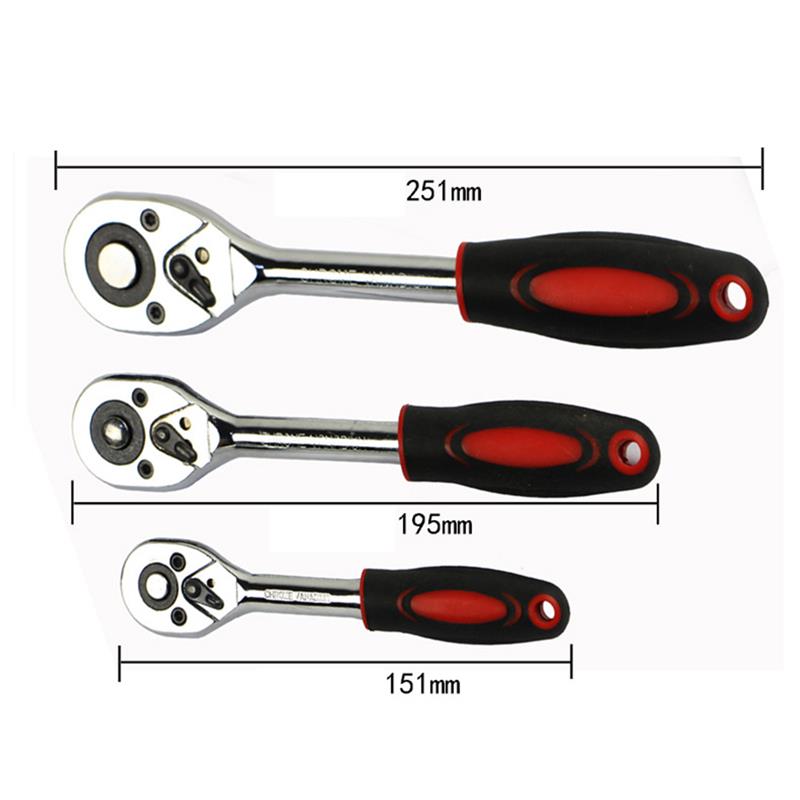 

1/4" 3/8" 1/2" Ratchet and Torque Wrench 90 Teeth For Vehicle Bicycle Socket Quick Release Wide Used Professional Hand Tools