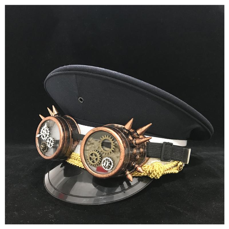 

Men Hat With Gear Classes Black Cotton Hat Captain Guard Adult 3 Size