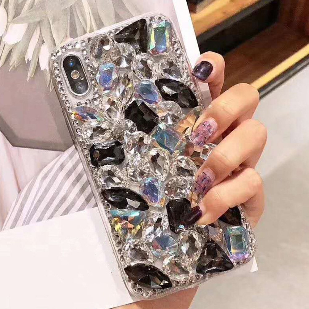 

3D Green Diamond Case for iPhone 11 Pro MAX Bling Rhinestone Phone Cover Crystal coque fundas for iPhone X 8/8 Plus 7/7 Plus 6S/6 Plus