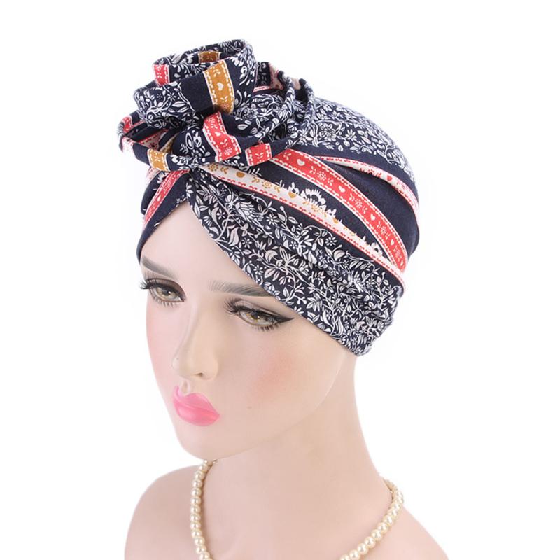 

Scarf Hat Flower Party Elegant Beanie Women Turban Ethnic Printed Wedding Chemo Cap Hair Accessories Casual Headwear Head Wrap