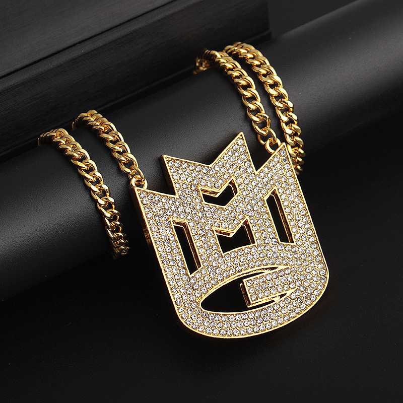 

New Punk Trendy Hip-Hop Accessories Men Street Dance Necklace Letter M Symbol Pendant Necklace Jewelry Gifts