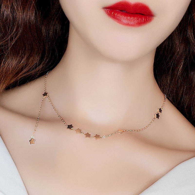 

Stainless Steel Star Necklace Women Fashion Jewelry Simple Choker Collars Temperament Pendants Birthday Gift