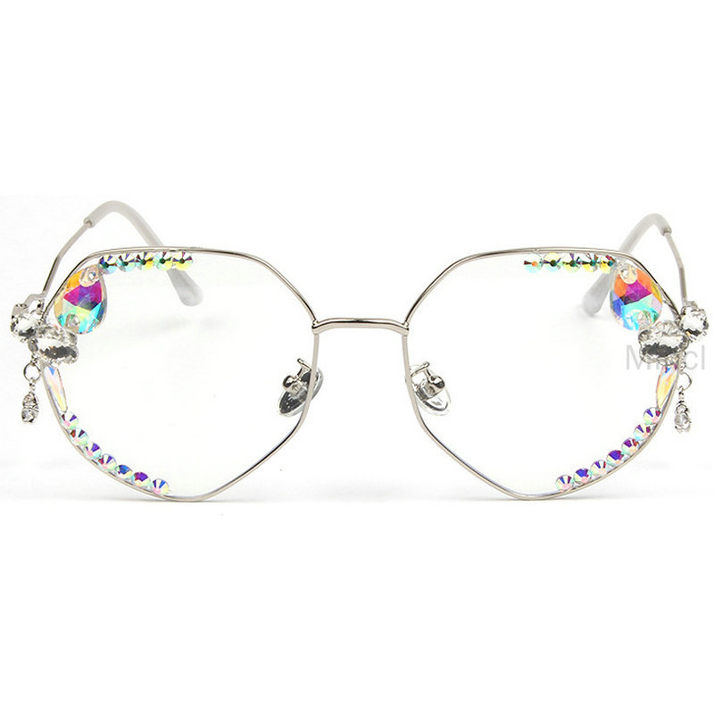 

Diamond Luxury Polygon Sunglasses Men Women Fashion sungalsses women the Classic model square Glasses with box FML