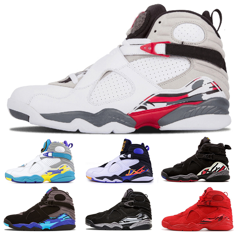 

New 8 8s Basketball Shoes VALENTINES DAY CHROME COUNTDOWN PACK SOUTH BEACH White Aqua Mens athletic sports sneakers, Valentine´s day