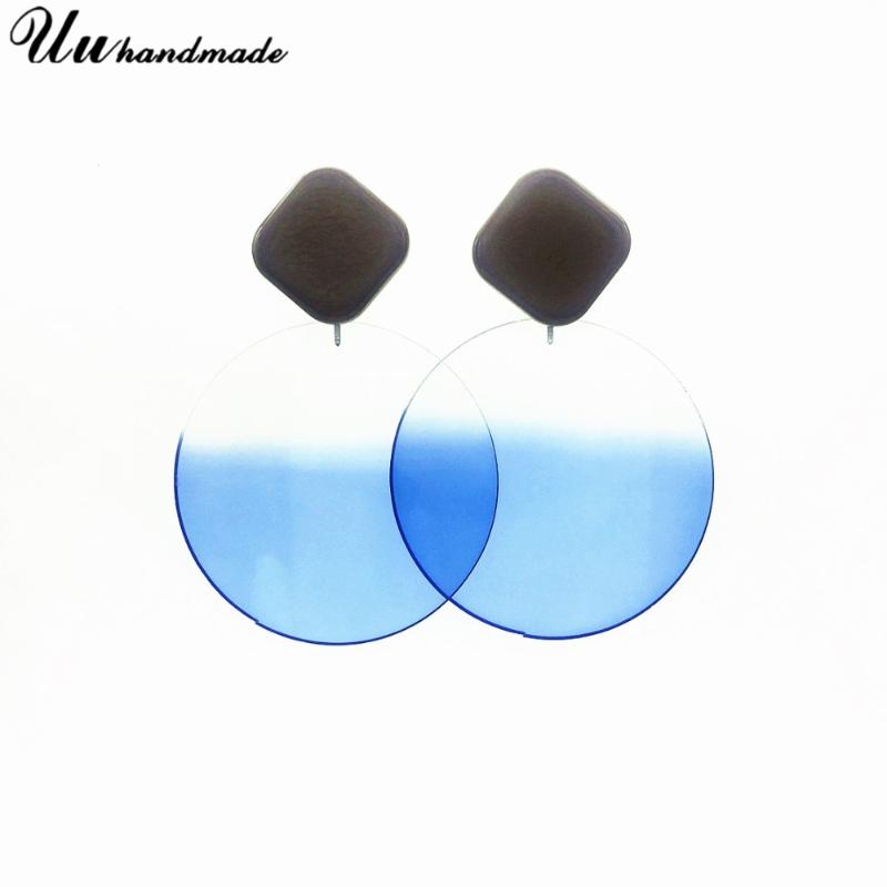 

Orecchini Statement Long Round Earrings Brincos Brinco Earring For Women Oorbellen Blue Acrylic Earings Boho Fashion Jewelry