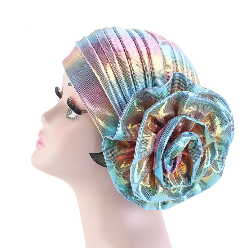 

3D Flower Turban Muslim Hijab Hat Cap Women Beanie Chemo Cancer Cap Turban Headwear Bandana Wedding Party Hair Accessory