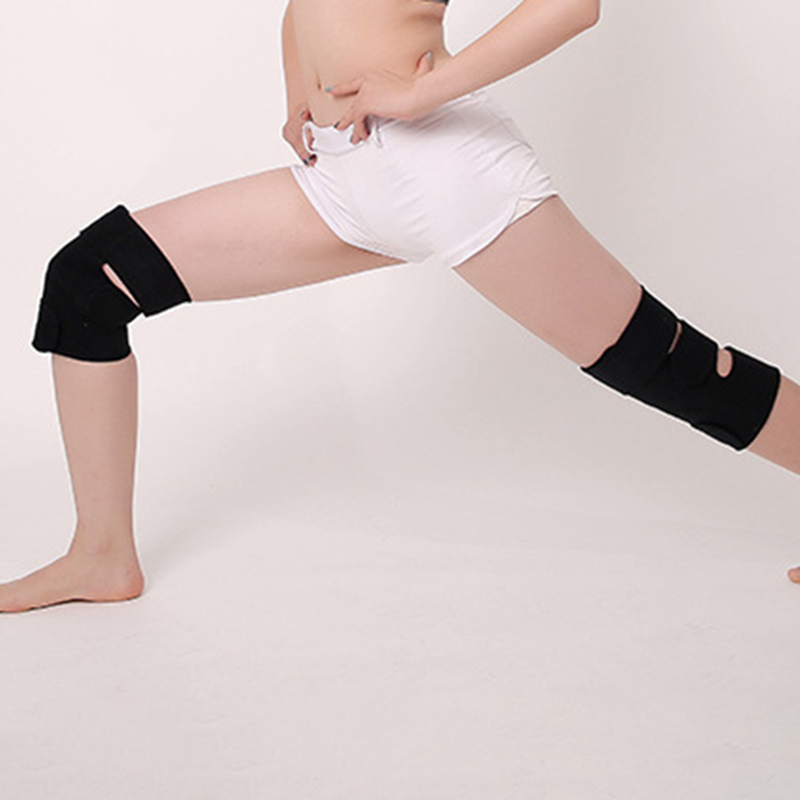 

2 PCS Self-Heating Knee Protector Warmer Adjustable Tourmaline Magnetic Therapy Knee Pads Support With Patella Stabilizer Brace, Black