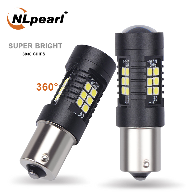 

NLpearl 2x Signal Lamp 1156 BA15S P21W LED BAU15S PY21W LED Bulb 3030SMD 1157 BAY15D P21/5W Car Turn Signal Light Brake Lamp 12V, As pic