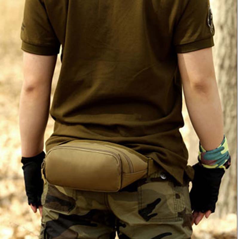 

Hot Sale Waterproof Nylon Unisex Waist Bag Tactical Fanny Pack Men And Women Hip Package Heuptas Bolso De Cintura, Brown