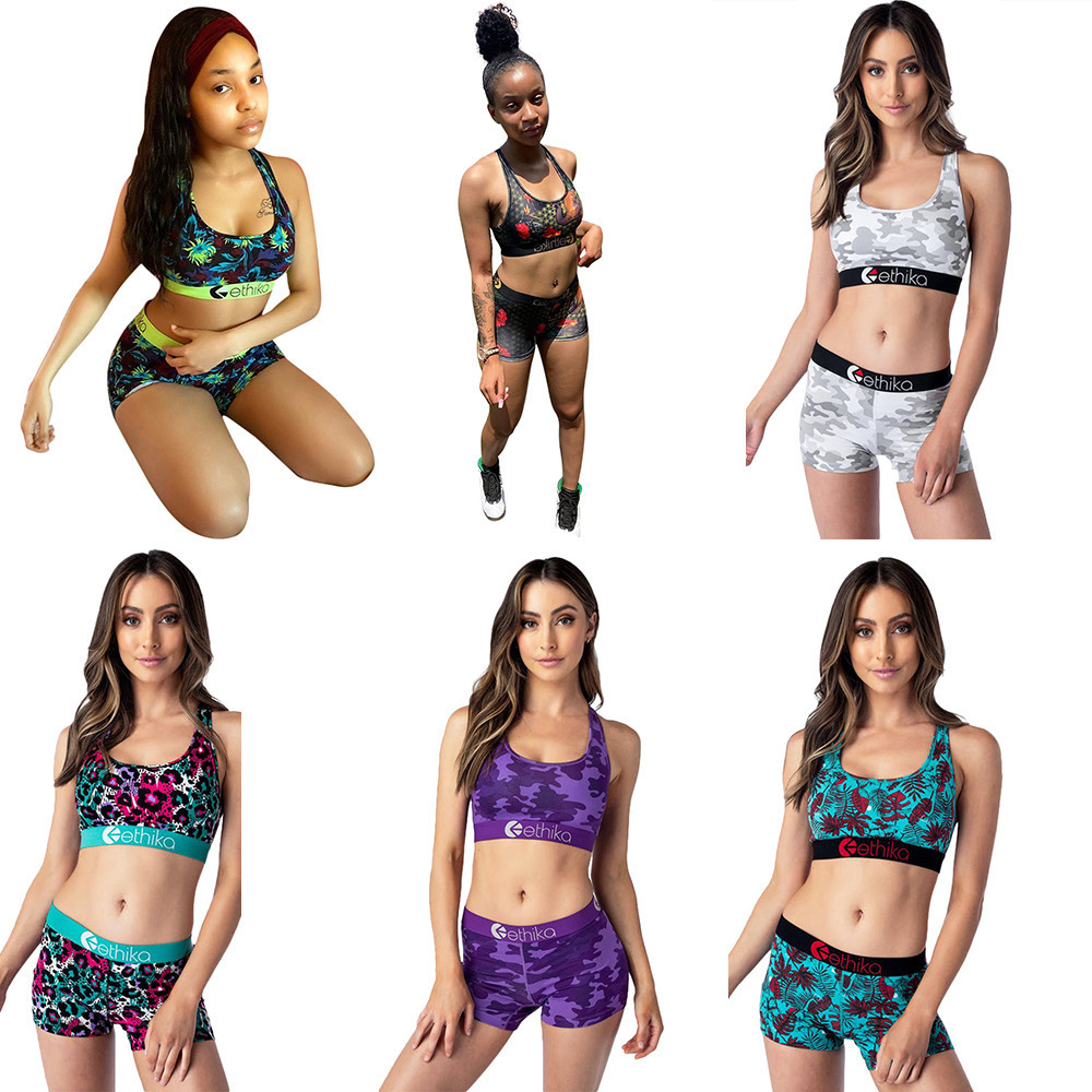 ethika women boxers Swimsuit women 2 piece ethika set ethika boxers bikini Mid Waist Ladies Bikinis Womens summer Suits Bra+Shorts MKFR-image-576478734
