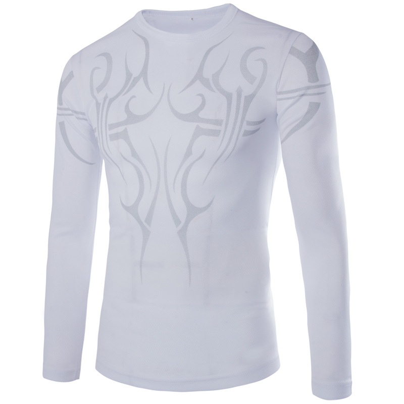 

Men Athletic T-shirt Long Sleeve Compression Under Base Layer Sport Shirt H7JP, Black