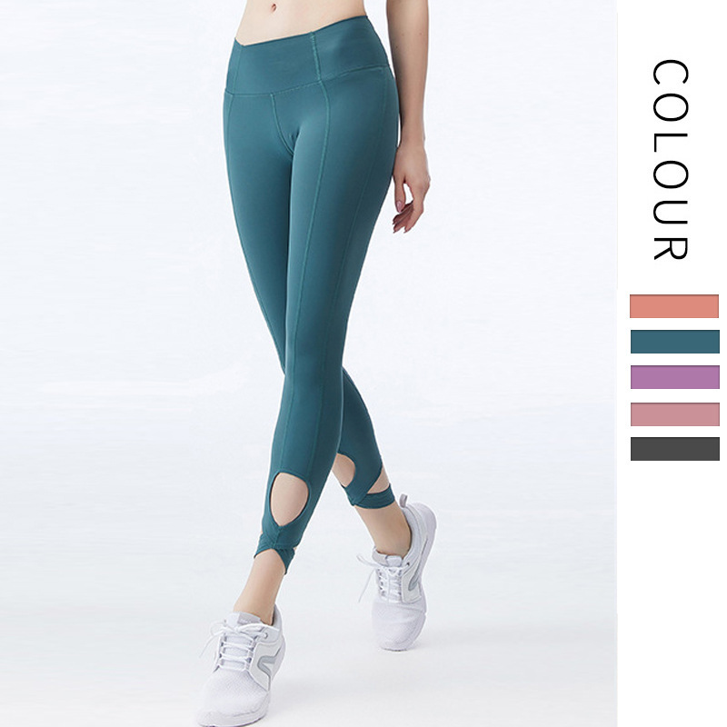 

Woman Hollow Stitching Sexy Hip Fitness Pants High Elasticity Sports Tight Quick-drying Running Training Yoga Pants Colorvalue, As shown