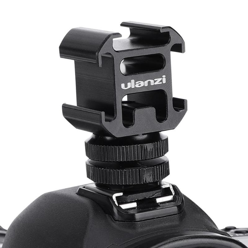 

Ulanzi Hot Shoe On-Camera Mount Adapter Extend Port Support Microphone Camera Monitor LED Video Light Ballhead Triple Hot Shoe