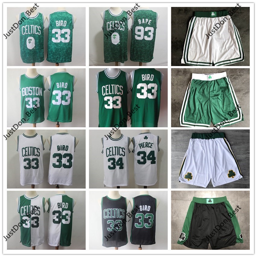 

MenBostonCeltics Kevin 5 Garnett Ray 20 Allen Paul 34 Pierce Larry 33 Bird Rajon 9 Rondo Basketball Jerseys Stitched Shorts, Like pic