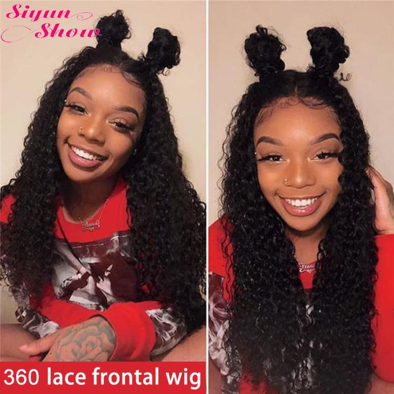 

Siyun Show 30inch Deep Wave Wig 13x6 Lace Front Human Hair Wigs Pre Plucked 360 Full Lace Wig Remy Brazilian Human Hair, As pic