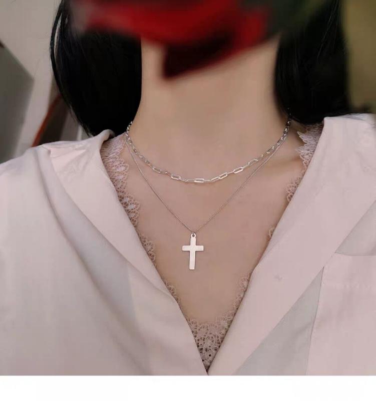 

Pure silver Necklace Choker pin shape charm choker Fashion 925 silver Jewelry for Women Shining Collar Gold fine Necklace