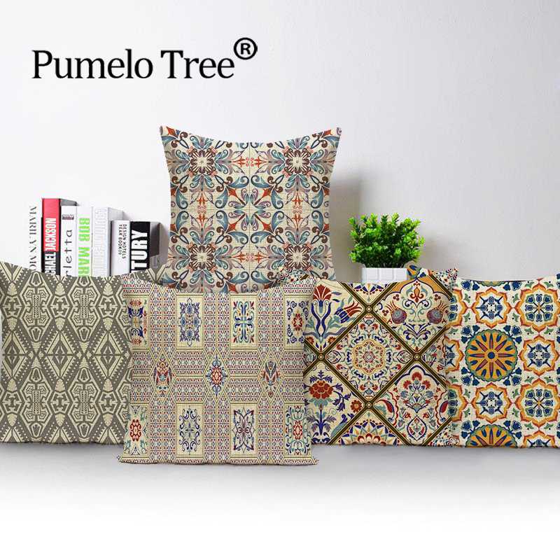 

Gogh Moroccan Cushion Cover Geometric Decorative Linen Cushion Covers 45*45Cm Bedroom Car Farmhouse Pillows Case Kissenbezug, L2124-9