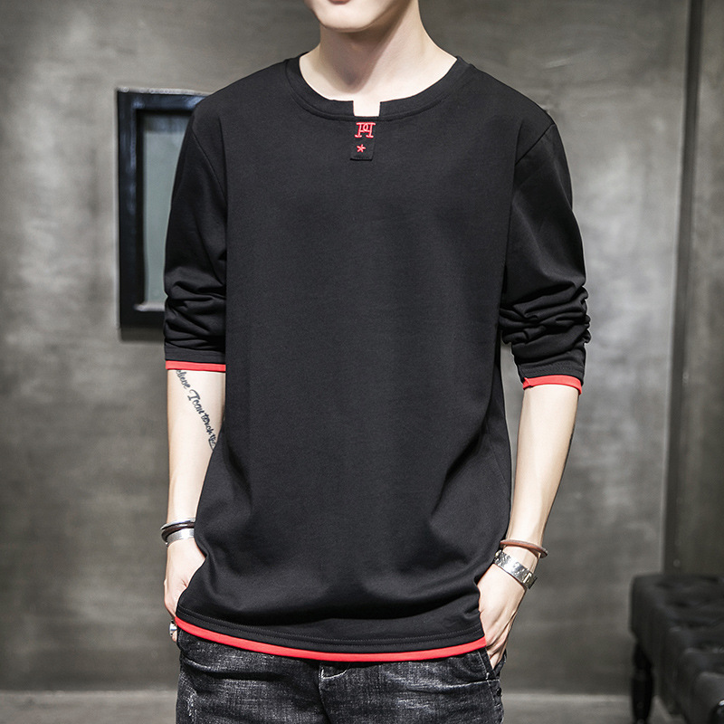 

Men's Sweatshirt Hip Hop Brand Fashion Patchwork O-neck Long Sleevestop Blouse Hoodie Male Seven Colors Slim Casual Sweatshirts, Brick red