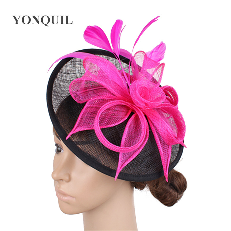 

Bride Feather flower hats ladies elegant hair fascinators for bridal women event hair accessories wedding cocktail chapeau cap