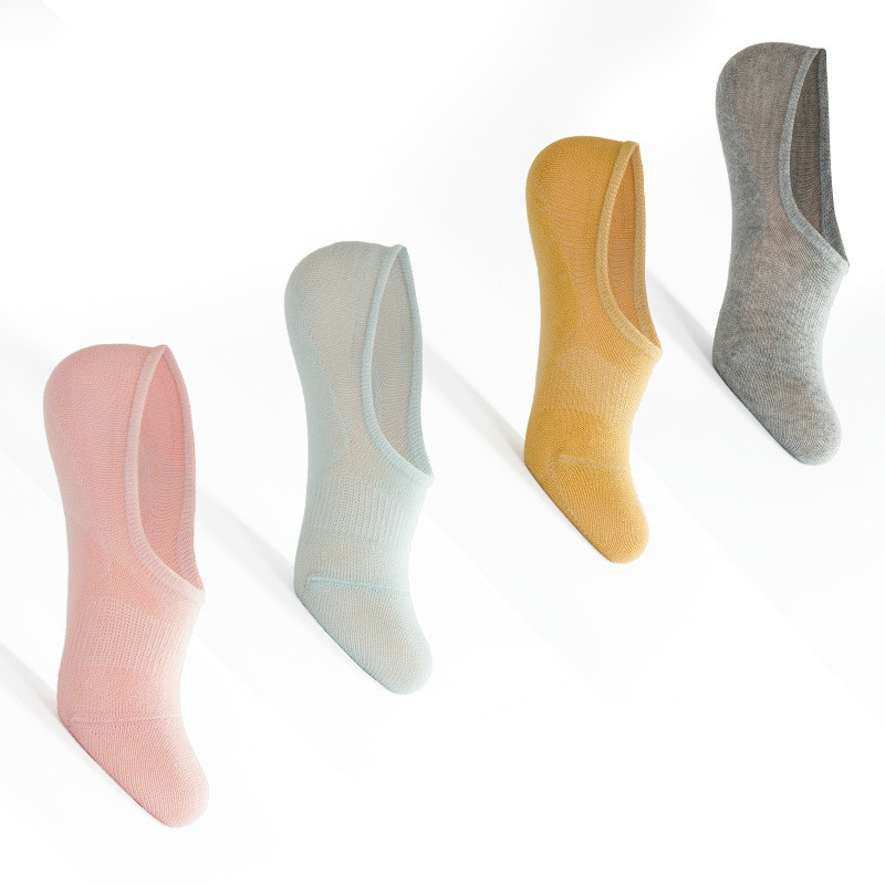 

12pcs/lot Women Socks Cotton Socks Boat New Spring And Summer Fashion Non-slip Silicone Solid Color Women's Boat, Pink