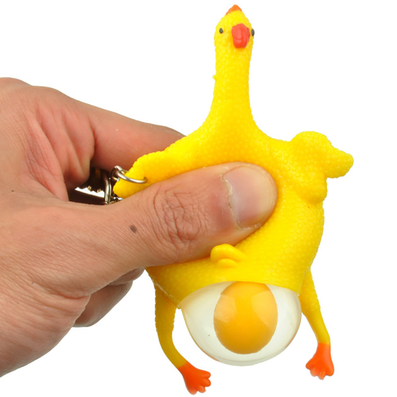 small plastic toy chickens