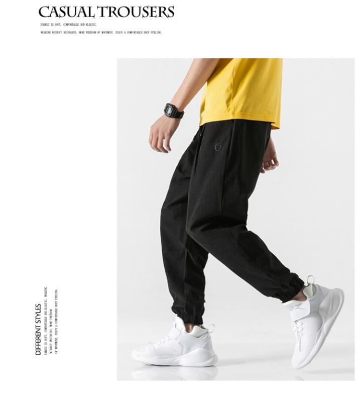 

2020 Capris men's Korean versatile casual pants loose Harem Pants New Men's overalls, Black