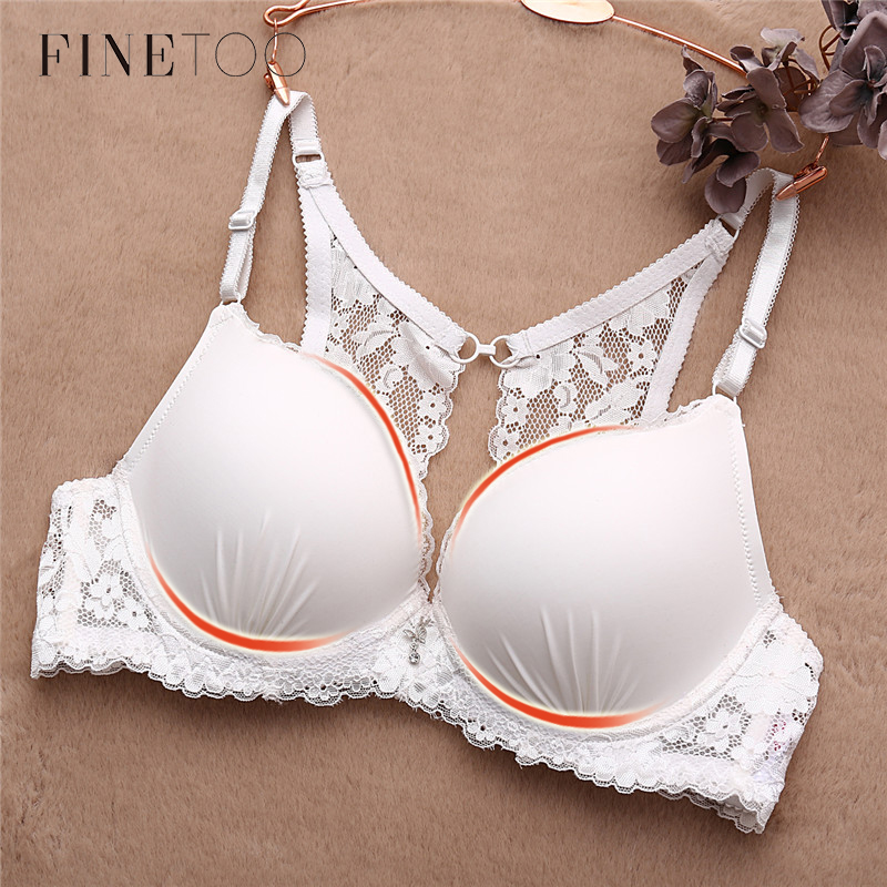 

FINETOOWomen Bra Sexy Lace Backless Lingerie Fashion Push Up Bras For Women C D Cup Bralette Soft Female Underwear Brasier Mujer, White