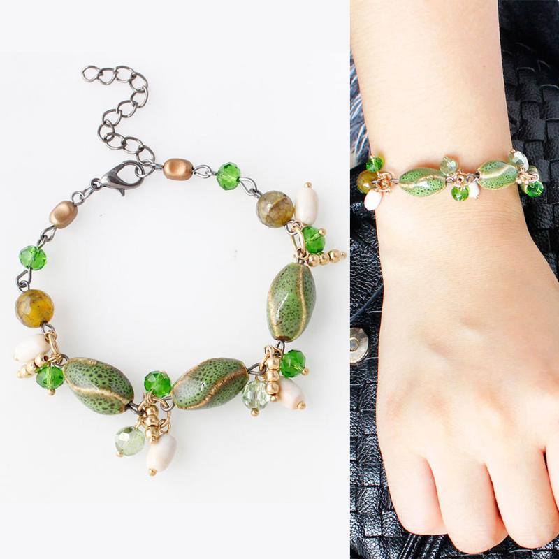 

Women Bohemian Bracelet Woven Braided Handmade Wrap Cuff Magnetic Clasp F729