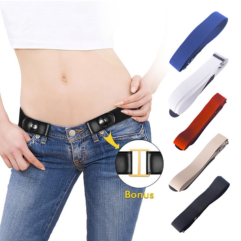 

*Buckle-Free Elastic Belt Buckle Free No Buckle Stretch Belt Jeans Pant Dresses Women Men No Hassle Bulge Waist Dropship*