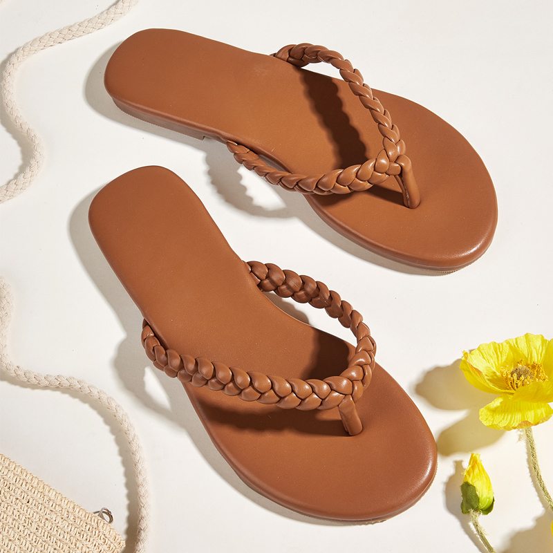 

Women Flip Flops 2020 Causal Outdoor Beach Flat Slides Shoes For Woman Summer Shoes Female Fashion Weave Slip On Slippers Ladies, White