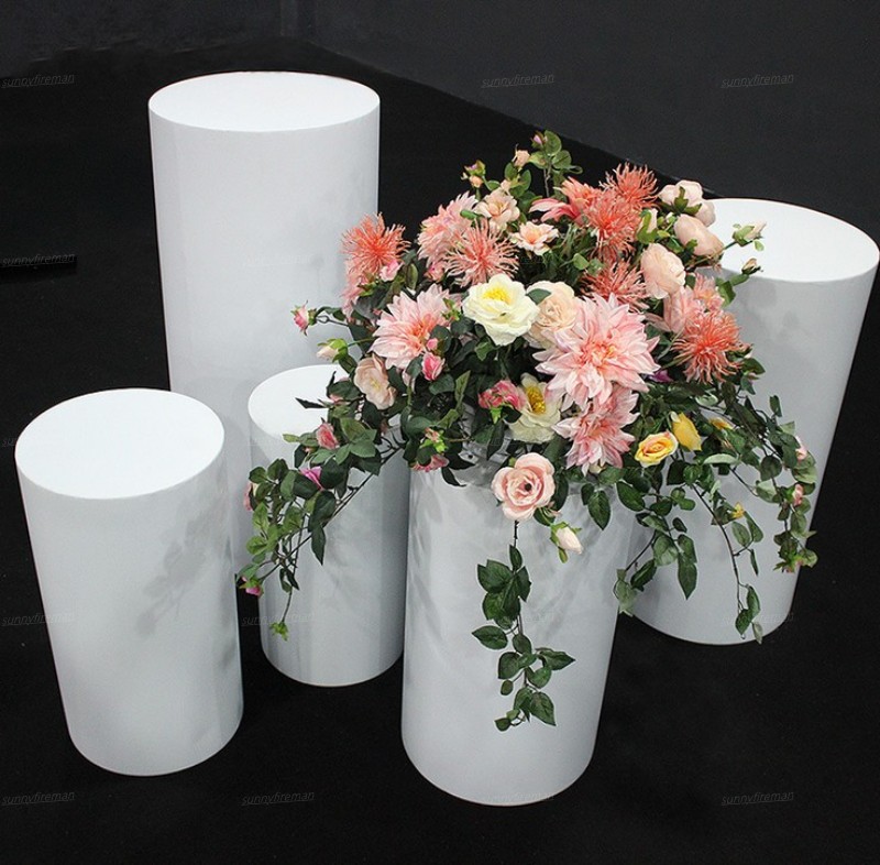 

Round Cylinder Pedestal Display Art Decor Cake Rack Plinths Pillars for DIY Wedding Decorations Holiday