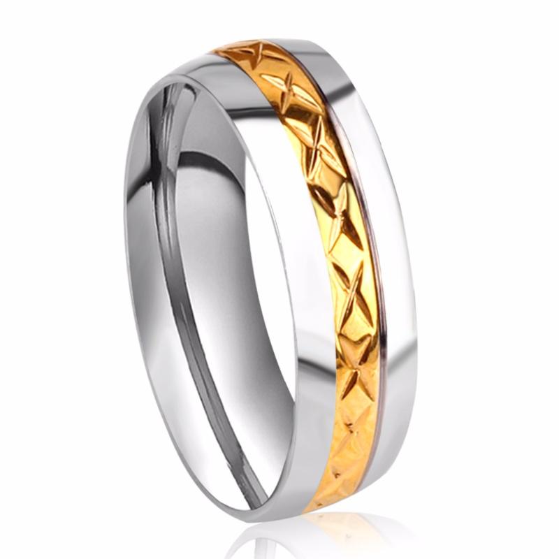 

LUXUSTEEL inoxidable Couple Rings Gold/Silver Color Smooth Finger Rings Wedding Jewelry Accessories Party Wholesale