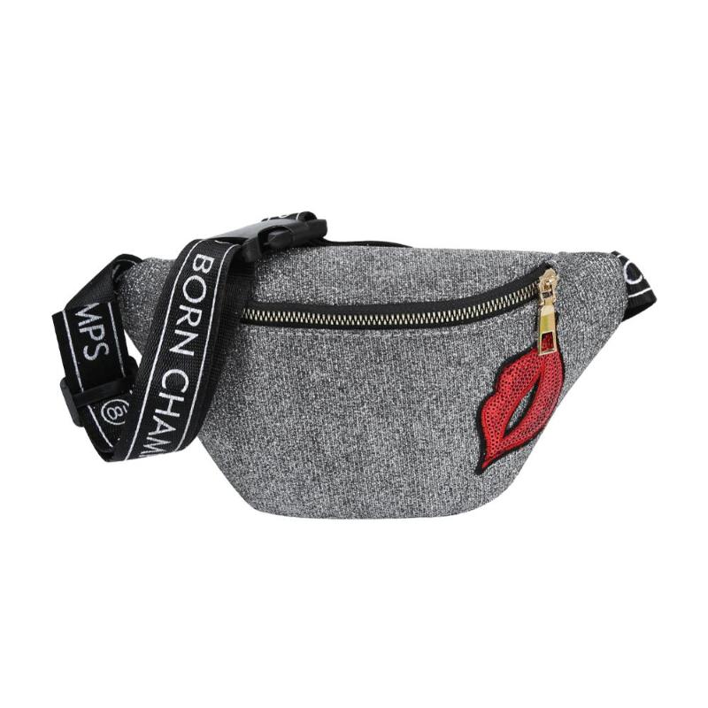 

2020 New Bags for Women Pack Waist Bag Women Red Lip Belt Bag Leather Chest Handbag Black New Fashion High Quality
