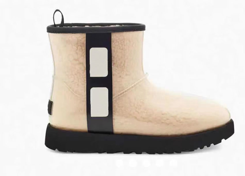 

Top quality wool boots! 2020 winter designer boots fashion transparent real fur integrated thermal boots snow PVC leather women boots 35-40, Yellow