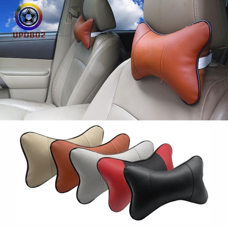 

Car Seat Headrest Cover Pillow Leather Travel Rest Neck Pillow Cushion Support Breathable Soft Safety Car Seat Head Neck Rest