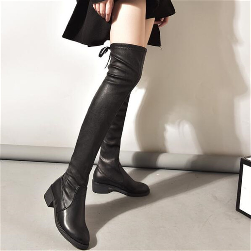 

autumn winter new long tube was thin velvet womens boots zapatos de mujer thigh high boots women Over the knee women's, 02 flock