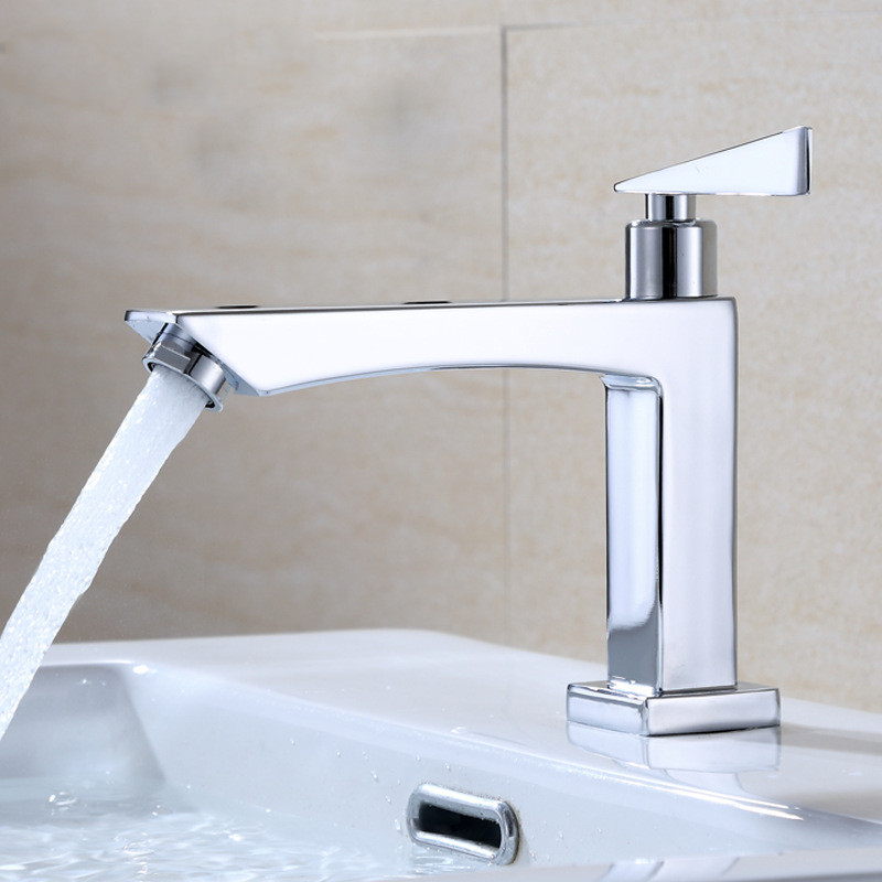 

Bathroom Faucet Zinc Alloy Basin Faucet Deck Mounted Sink Single Cold Single Handle Tap Corrosion Resistance Taps Freeship