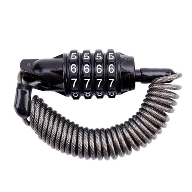 

Mini Spring Anti-theft Bicycle Code Lock 4 Digits Combination Password Bike Lock Spring Disc Cable Wire Security