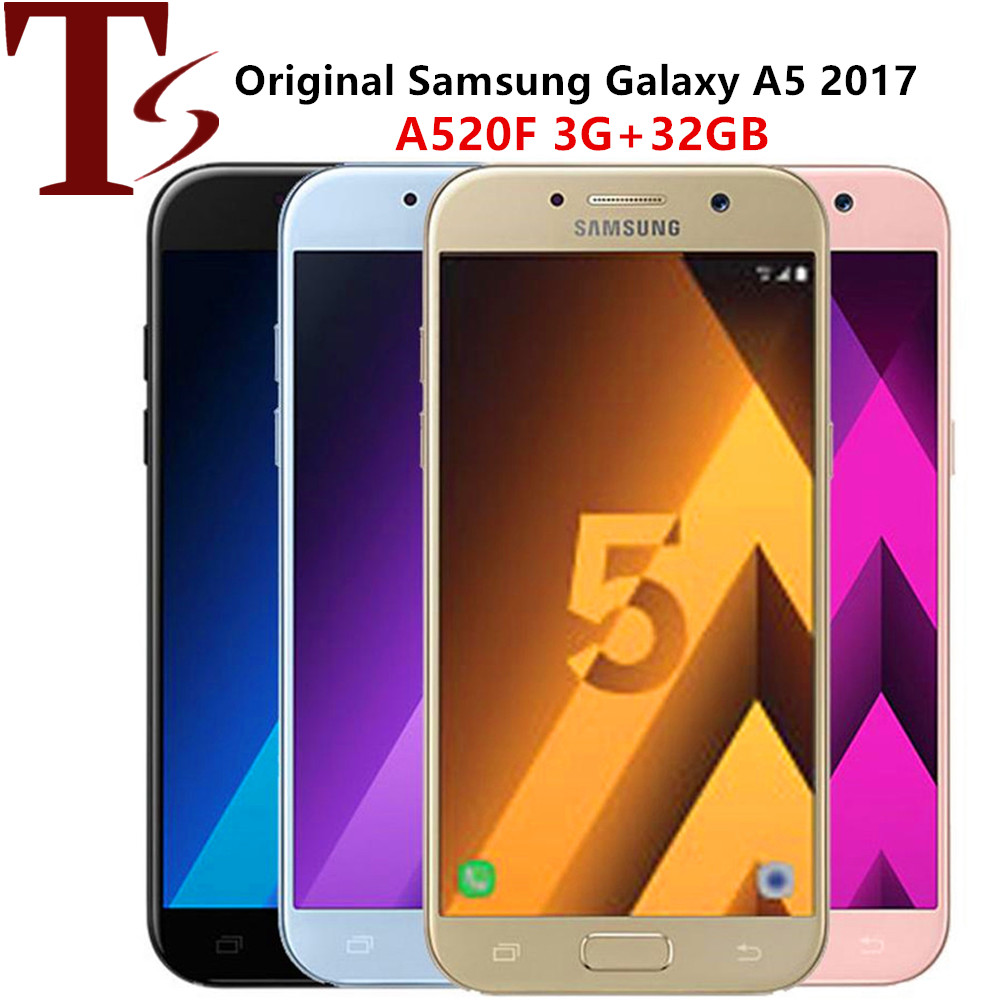 

Refurbished Original Samsung Galaxy A5 2017 A520F 5.2 inch Octa Core 3GB RAM 32GB ROM 4G LTE unlocked Android Mobile Phone, Gold