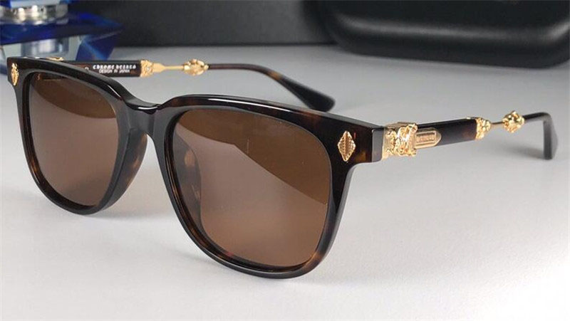 

New popular retro men sunglasses MELICE punk style designer retro square frame with leather box coating reflective anti-UV lens top quality