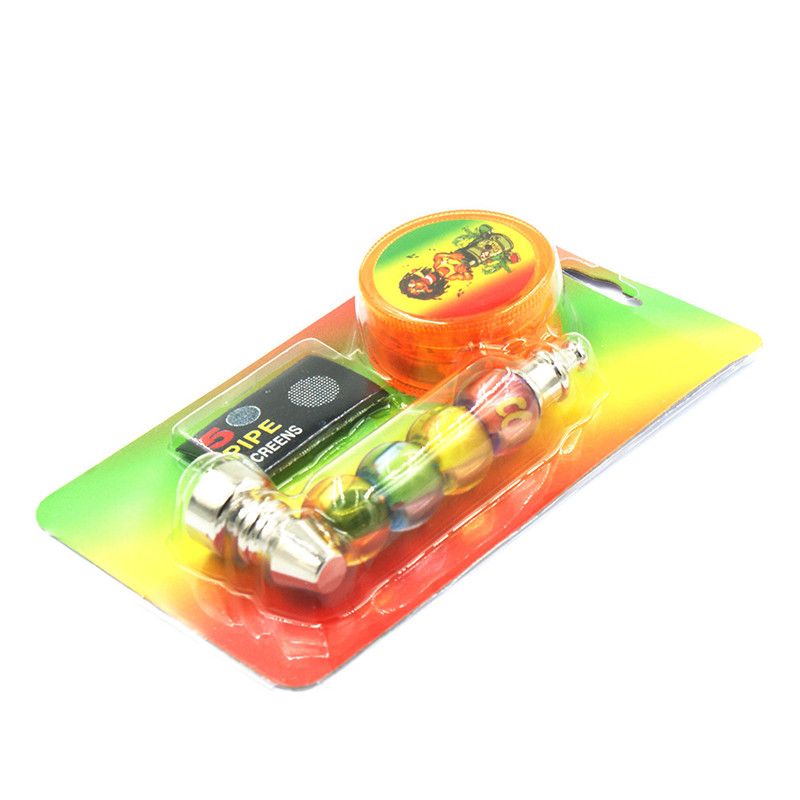 

1set Smoking Pipe with 1pcs Tobacco Herb Grinder&Mesh Pocket Screen Herb Pipe Smoking Accessories DHL Fast Shipping DHF1060