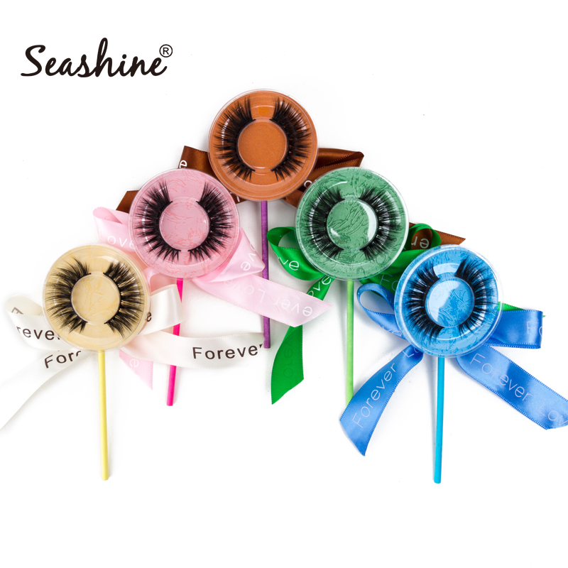 

Seashine 10Pairs 3D Mink False Eyelashes in lollipop box Natural Fluffy Dramatic Volume Fake Lashes Extension Handmade Eyelashes