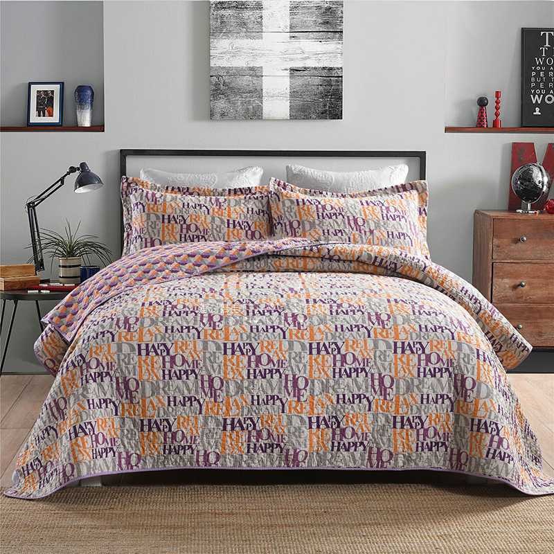 

CHAUSUB Cotton Quilt Set 3PCS Coverlet Set Cotton Quilts Quilted Bedspread Printed Bed Cover Sheets Pillowcase Queen Size Quilts, Plaid