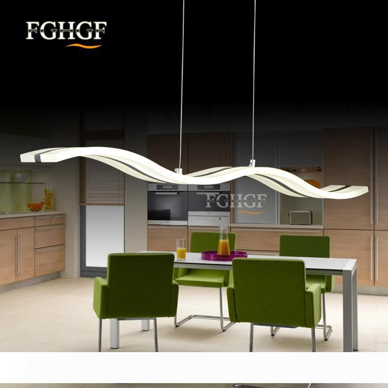 

hanging modern led chandelier lights for dining room bar suspension wave luminaire lustres chandeliers lamp lighting fixtures